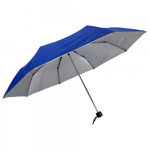 OVIDA Purong asul na polyester na tela na may silver coating na sun uv block protection telescopic umbrella fold 3