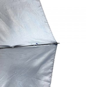 OVIDA Czysto niebieska tkanina poliestrowa ze srebrną powłoką chroniąca przed promieniowaniem UV Teleskopowa składana parasolka 3