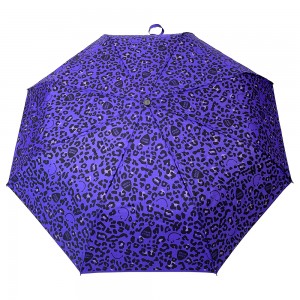 מטריה מתקפלת OVIDA 3 מטריה מותאמת אישית מנומרת סגולה מטרייה קומפקטית פתוחה ידנית