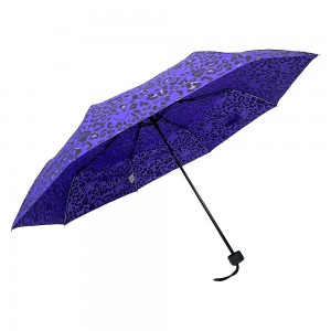 OVIDA 3 folding umbrella custom leopard purple umbrella manual open compact payong