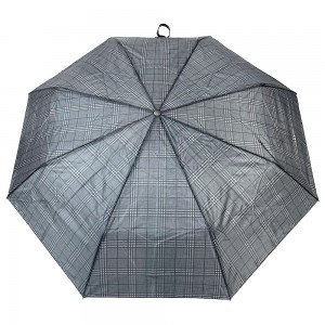 OVIDA 3 pieghevole manuale scuro ombrello compatto aperto con design di logo personalizzato