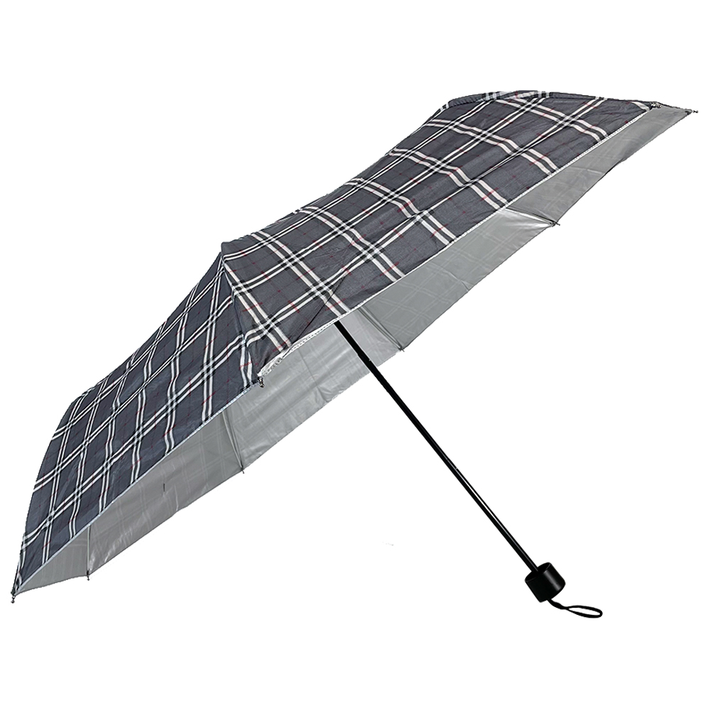 OVIDA 3 sklopivi kišobran srebrni UV premaz suncobran ljetni kišobran provjera tkanine kišobran