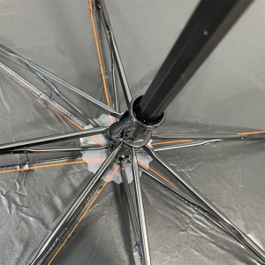 מטריה מתקפלת בעיצוב חדש של OVIDA שחור ציפוי UV מטריית שמש לוגו מותאם אישית