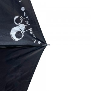 OVIDA bag-ong disenyo nga napilo nga payong itom nga UV coating custom logo sun payong