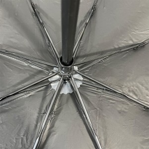 OVIDA nij ûntwerp 3 opklapbare paraplu swarte UV-coating oanpast logo simmerparaplu
