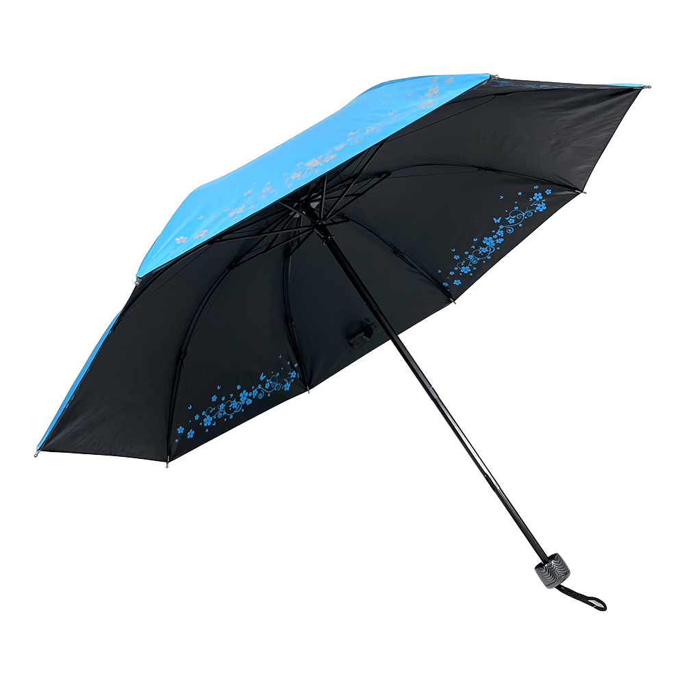 OVIDA Lightweight UV Umbrella Ulan Babaye Windproof Durable 3 Folding Sun Umbrellas Portable Sunscreen Female Parasol Umbrella