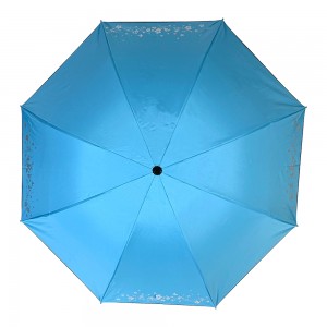 OVIDA Liichtgewiicht UV Regenschirm Reen Damen Winddicht Haltbar 3 Klapp Sonnebrëller Portable Sonneschutz Weiblech Parasol Regenschirm