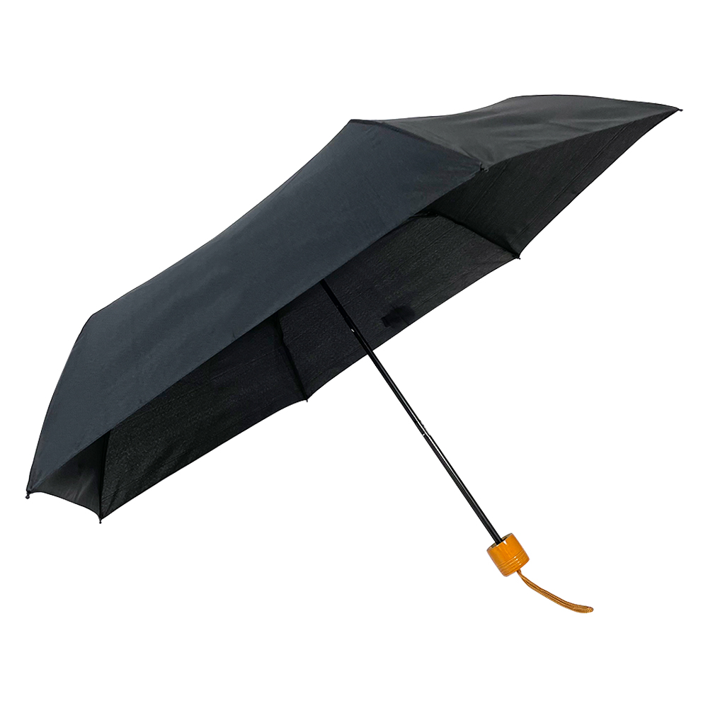 OVIDA Mini a ľahký do ruky otvárateľný vodeodolný čierny pongee malý skladací dáždnik tri