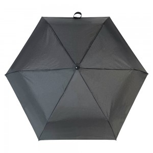 OVIDA Mini ve hafif elle açık su geçirmez rüzgar geçirmez siyah ipek kumaş küçük katlanır şemsiye üç