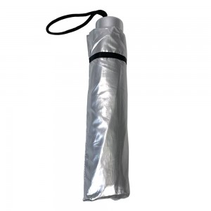 OVIDA taas nga kalidad nga Silver ug itom nga UV coating umbrella manual open aluminum shaft umbrella fold