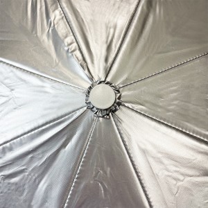 OVIDA augstas kvalitātes Sudraba un melna UV pārklājuma lietussarga manuāla atvērta alumīnija kāta lietussarga kroka
