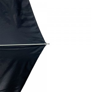 Paraguas OVIDA de alta calidad con revestimiento UV plateado y negro, paraguas plegable manual con eje de aluminio abierto