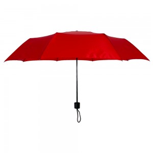 OVIDA फॅक्टरी थेट पुरवठा हँड ओपन कटम लोगो जाहिरात लाल रंगाची फोल्डिंग छत्री