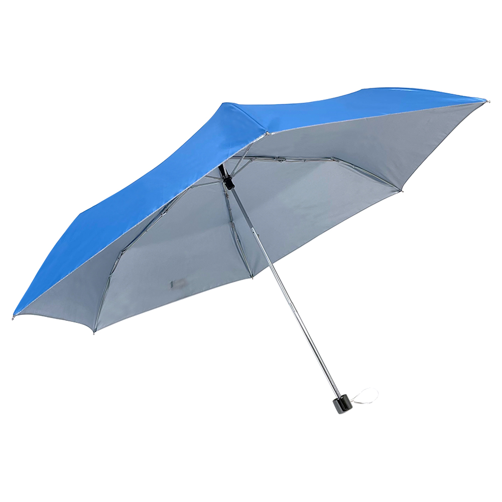 OVIDA Hot Sell, nizkocenovna UV zaščita, trije zložljivi potovalni dežnik, odporen na veter, s 6 ploščami, lahek
