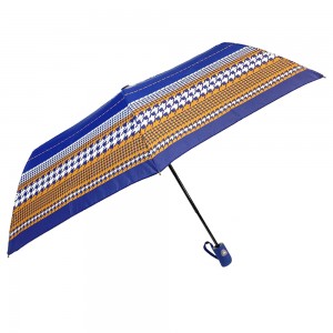 Ovida 21 Inch 8 Ribs 3 Fold Auto Open Pongee polyester fabric 3 folding automatic Umbrella