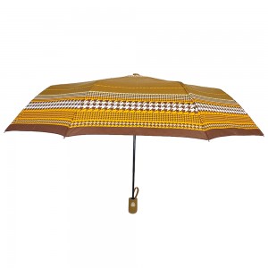 Ovida 21palcový 8 žebrový 3-skládací automatický deštník Pongee polyesterová tkanina 3-skládací automatický deštník
