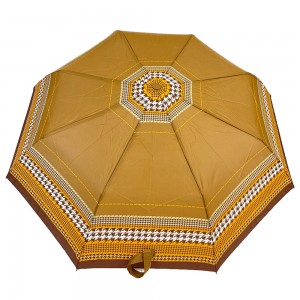 Ovida 21 palcový 8 rebrový 3-skladací automatický dáždnik s automatickým otváraním Pongee polyesterová tkanina 3-skladací
