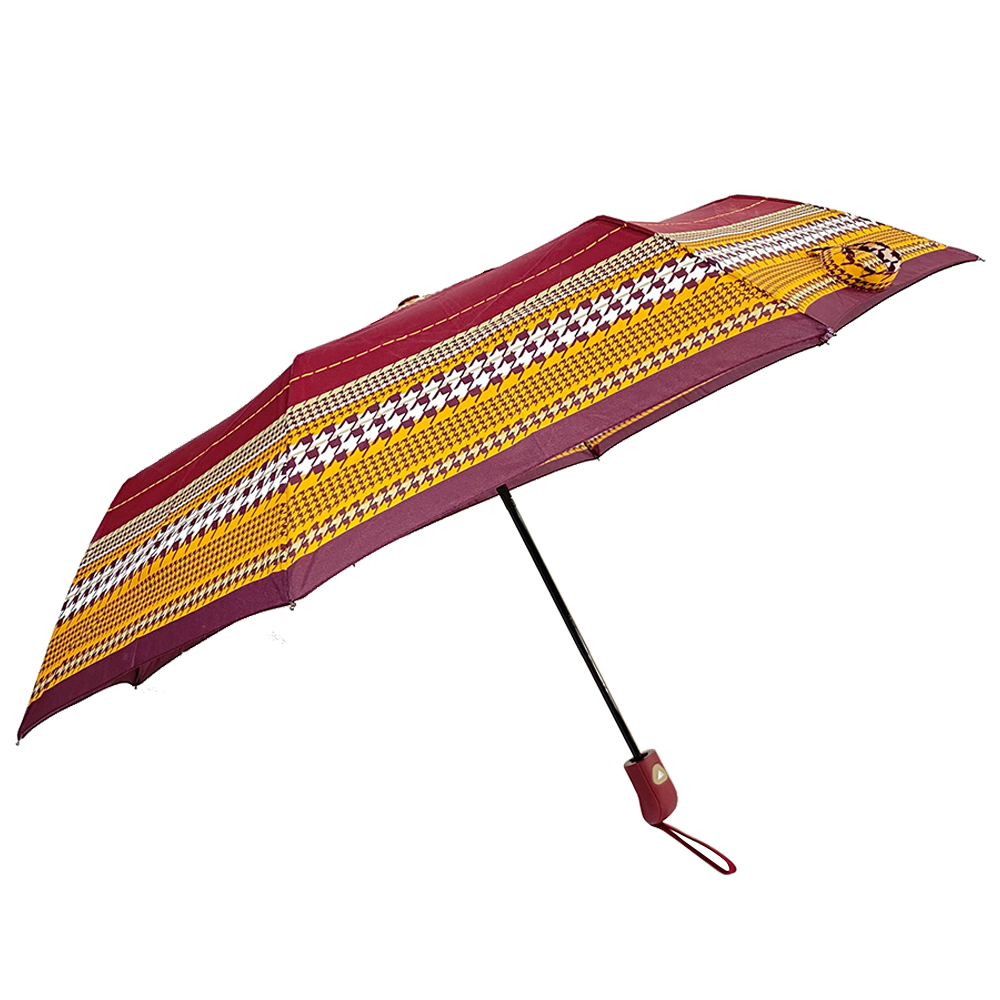 Ovida 21-palcový 8 rebrový, 3-skladací, automaticky otvárateľný Pongee polyester, 3-skladací automatický personalizovaný dáždnik