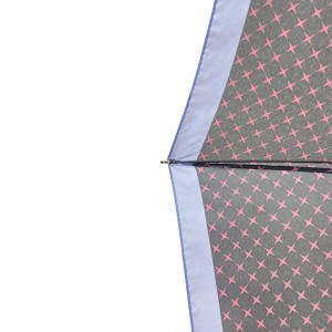 Ovida 3 преклопен автоматски отворен компактен чадор со Pongee полиестерска ткаенина 3 преклопна автоматска ѕвезда со цевки Чадор во Кина