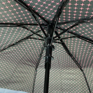 I-Ovida 3 Fold Auto Open Compact Umbrella enePongee polyester ilaphu 3 esongwayo inkwenkwezi ezenzekelayo ngombhobho weSambrela eTshayina