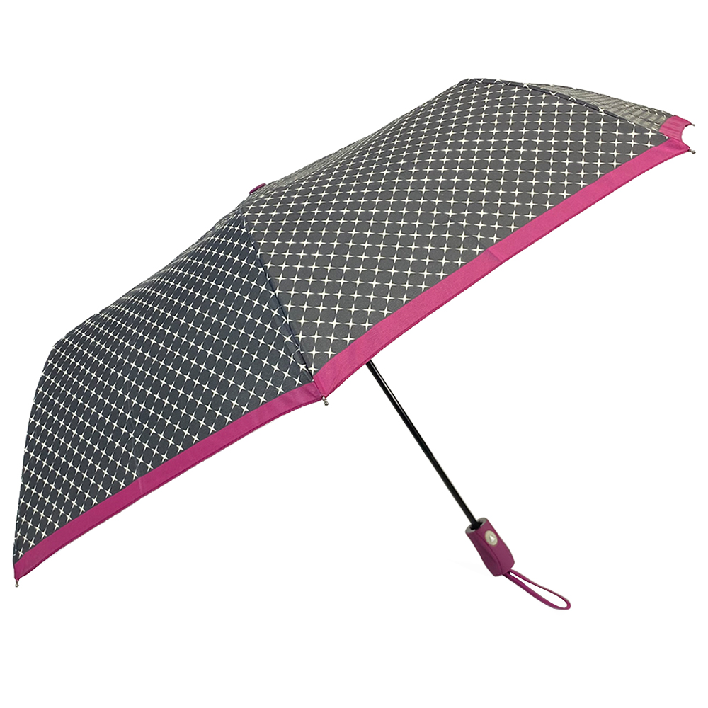 Ovida 3 Katlı Otomatik Açılır Özel Logolu Şemsiyeler, Pongee polyester kumaşlı 3 katlanır otomatik Borulu Yıldızlı Şemsiye Çin'de Şemsiye Fabrikası