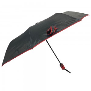 Ovida 3 ခေါက်အိတ်ဆောင် Automatic Umbrella Promotion Folding with Piping နှင့် စိတ်ကြိုက်ဒီဇိုင်း