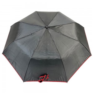 Ovida 3 folding Portable Automatic Umbrella Promotion Folding na may Piping at custom na disenyo