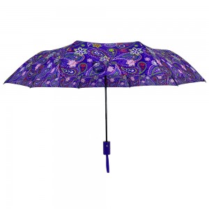 Ovida 3 palosshme ombrellë automatike portative me dizajn të personalizuar lulesh