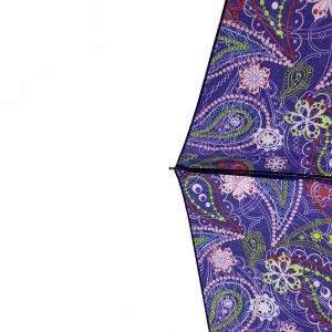 Ovida 3 folding Portable Automatic Umbrella Folding with Flower Custom Design