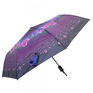 Ovida 3 مظلة أوتوماتيكية مخصصة قابلة للطي مع تصميم زهرة مخصص