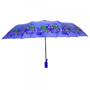 Ovida 3 reizes pārnēsājams, viegli pārnēsājams, automātisks lietussargu saliekams ar ziedu pielāgotu dizainu