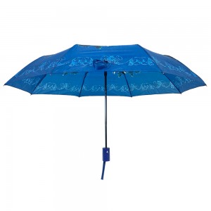 Ovida 3 ausklappen Benotzerdefinéiert automatesch Regenschirm ausklappen mat Blummen Custom Design voll Dréckerei