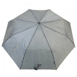 Ovida 3 faltbarer individueller automatischer Regenschirm, faltbar mit Karo-Design, Unisex-Regenschirm