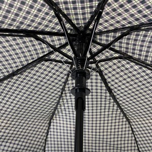 Ovida 3 kokoontaittuva mukautettu automaattinen sateenvarjo, jossa Check Design Unisex-sateenvarjo