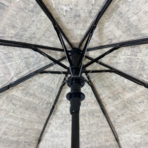 Ovida 3 mai nadawa Umbrella launi na katako tare da Buɗe Hannun katako ta atomatik