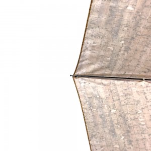 Ovida 3 lipat Payung kain warna kayu kanthi Gagang Kayu mbukak otomatis