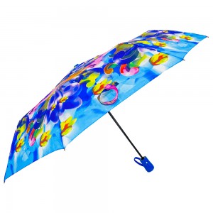 Ovida 3 folding ອັດຕະໂນມັດເປີດເຕັມພິມ Custom Umbrella