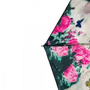 Ovida 3 فولڈنگ آٹو اوپن فل پرنٹ بٹر فلائی کسٹم ڈیزائن چھتری