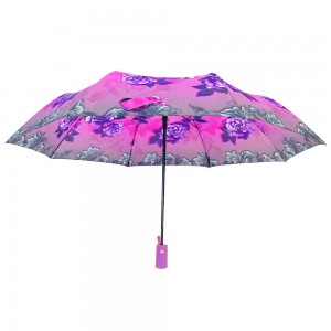 Ovida 3 فولڈنگ آٹو اوپن فل تھرمل پرنٹنگ کسٹم ڈیزائن چھتری