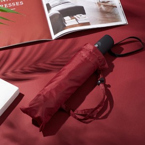 Ovida Trojnásobné automatické otevírání Automatické zavírání Větruodolný obchodní deštník s dvojitým baldachýnem Wine Red