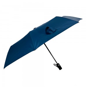 Ovida me cilësi të lartë automatike, mbyllje e lehtë për femra, mini çadër me tre palosje nga ombrellë promocionale dhuratash biznesi me ngjyra të forta