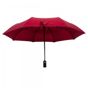 Ovida Dreifach faltbarer, automatisch öffnender und automatisch schließender, winddichter, dreiteiliger Business-Regenschirm in Rotwein
