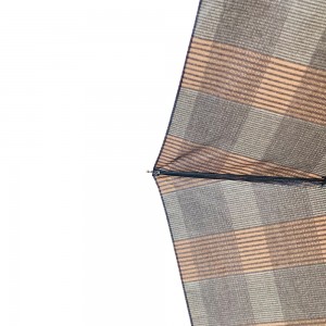 Ovida Three folding Automatysk iepen Windproof Check stof houten handgreep Business Umbrella