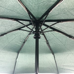 Ovida 도매 파라솔 방풍 완전 자동 개방 단색 plained 컬러 우산 3 접는 바람 비와 태양 우산 독특한 핸들 모양