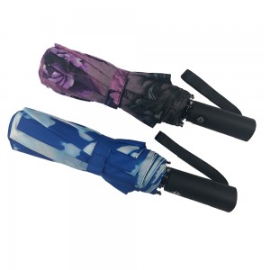 Ovida özel çin tedarikçisi açık logo baskılar ile rüzgar geçirmez promosyon şemsiye için gök mavisi üç katlanır şemsiye
