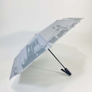 Ovida αυτόματη ανοιχτή τριών αναδιπλούμενη συμπαγής αντιανεμική ομπρέλα 10 ραβδώσεων