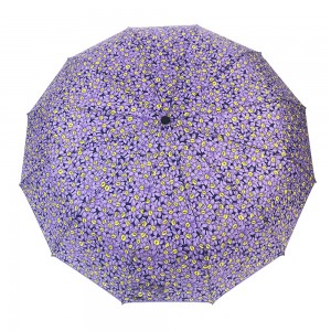 Dodávateľ dáždnikov Ovida 23-palcové propagačné dáždniky s trojnásobným inteligentným dáždnikom s rebrami zo sklenených vlákien pre vetruodolný dáždnik