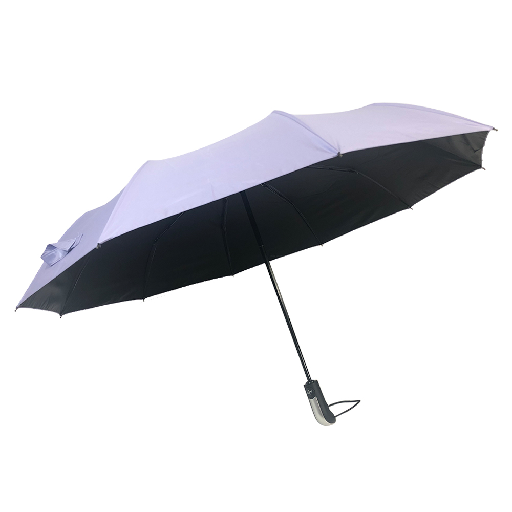 Ovida φθηνό απλό χρώμα ομπρέλας εξωτερικού χώρου με μαύρη επίστρωση 10 ραβδώσεις Ομπρέλες ανθεκτικές στην υπεριώδη ακτινοβολία UV προσαρμοσμένο λογότυπο ταξίδια σε εξωτερικό χώρο Διαφημιστική ομπρέλα