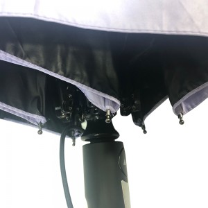 Овида јефтини кишобран за сунце на отвореном у једноличној боји са црним премазом од 10 ребара, УВ отпорни кишобран за ветар, прилагођени лого за путовања на отвореном Кишобран за оглашавање