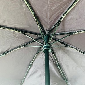Ovida Pigus individualus logotipo spausdinimas Kinijos gamintojo didmeninis reklaminis dvigubo sluoksnio vėjui atsparus skėtis nuo saulės, skirtas 3 sulankstomiems skėčiams paragvoms